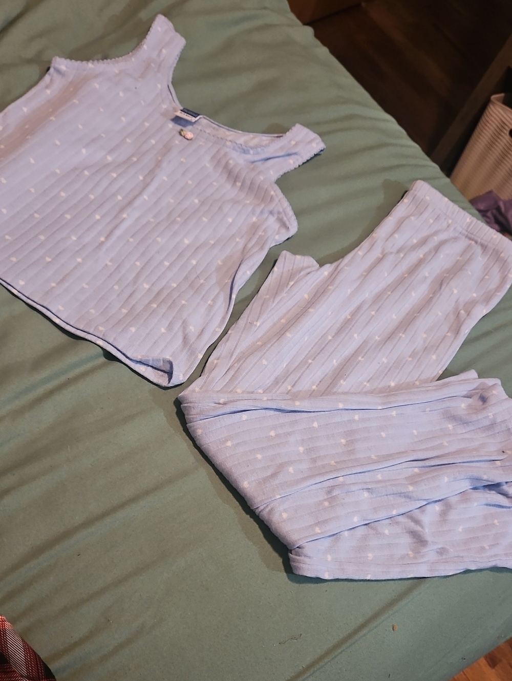 Old Navy Light Blue Ribbed Tank & Pajama Pants Set